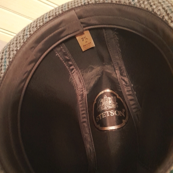 Stetson tweed fedora , gray & blue size 7 1/4 - Picture 6 of 6